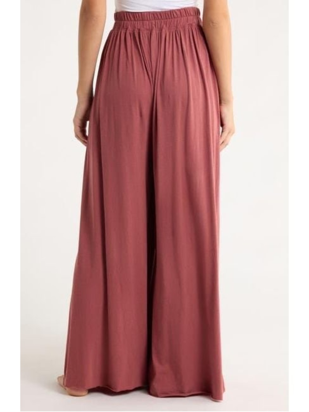 NEW Lunya Pima Organic Cotton Wide-Leg Pull-On Lounge Pants Mauve Red Pink Sz L - Picture 2 of 14
